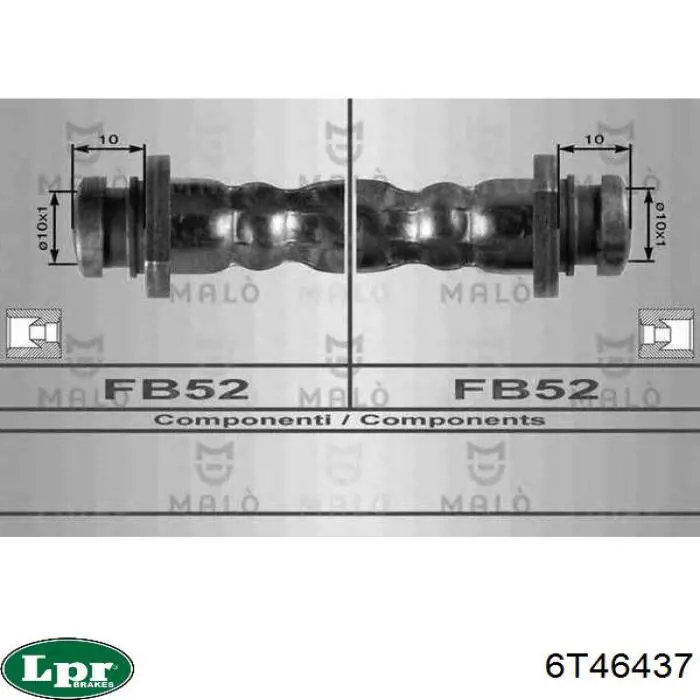 Купить 6T46437 LPR Шланг тормозной передний, правый