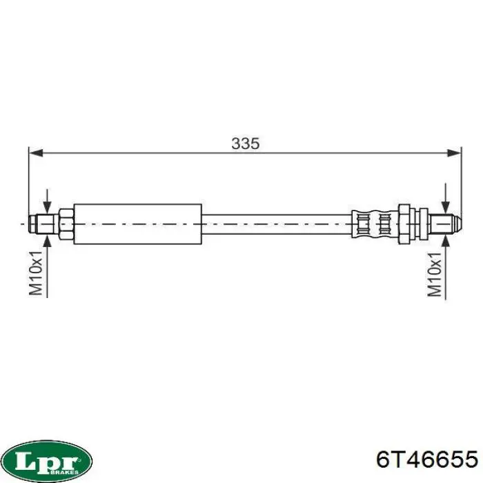 Тормозной шланг задний LPR 6T46655 цена, от 4.89 USD