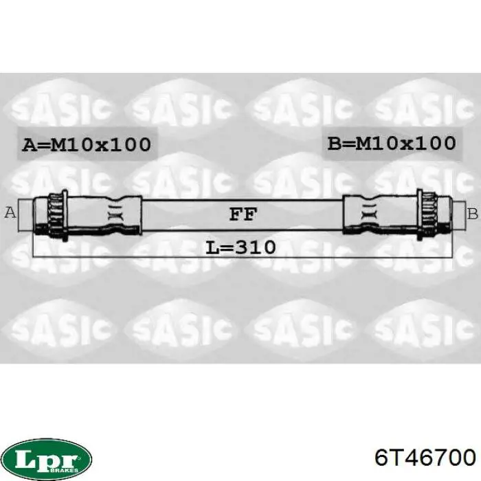 Купить 6T46700 LPR Задний тормозной шланг