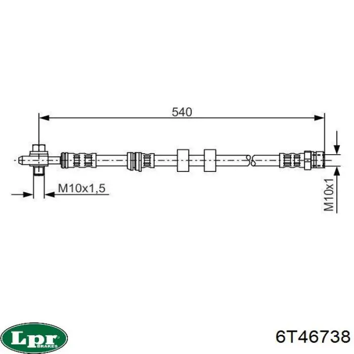 Купить 6T46738 LPR Шланг тормозной передний