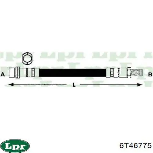 Шланг тормозной передний LPR 6T46775