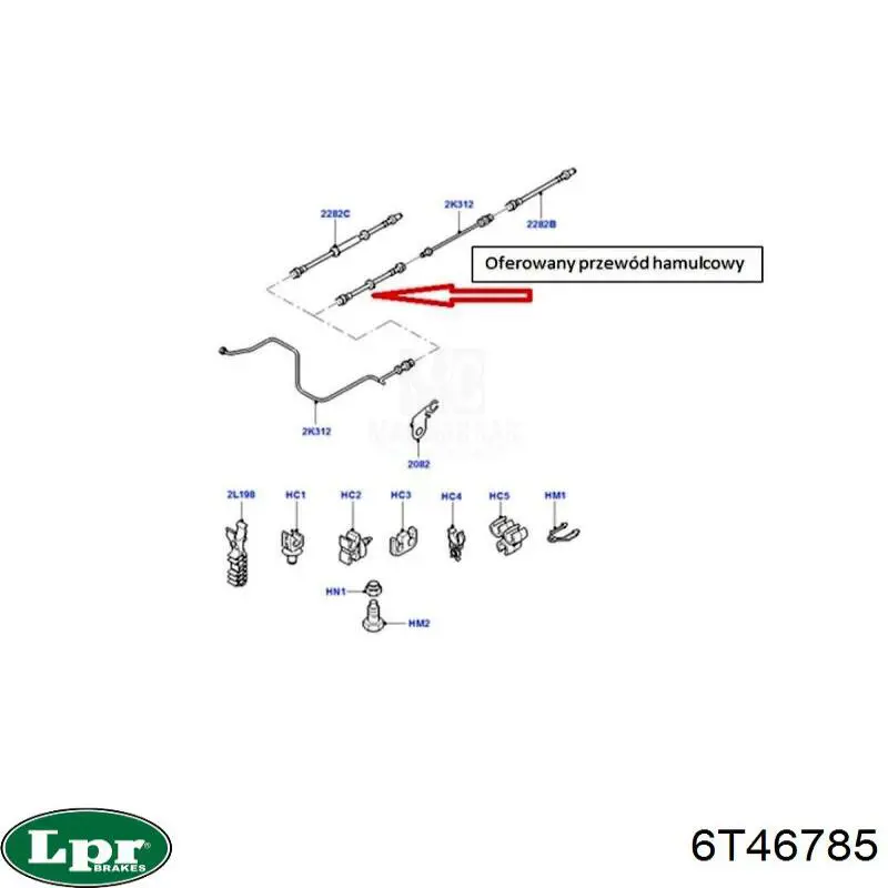 Купить 6T46785 LPR Задний тормозной шланг
