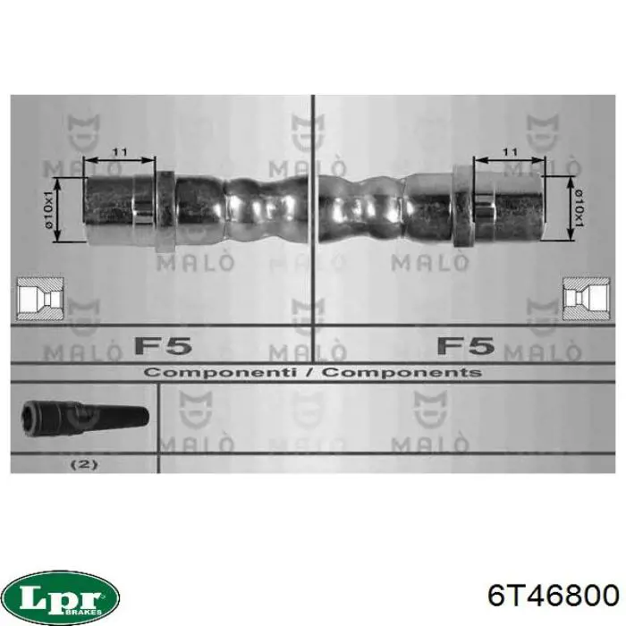 Купить 6T46800 LPR Шланг тормозной передний