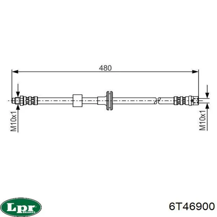 Шланг тормозной передний LPR 6T46900 цена, от 5.60 USD