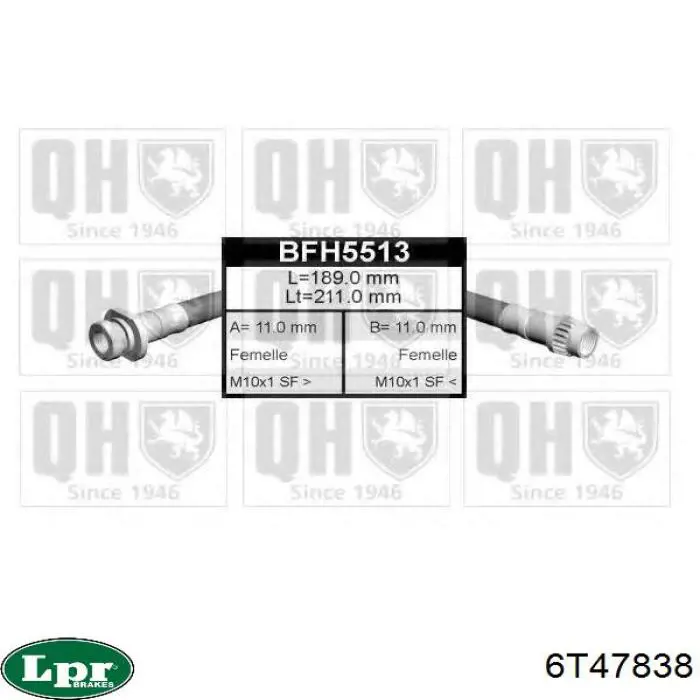 Тормозной шланг задний LPR 6T47838 цена, от 5.35 USD