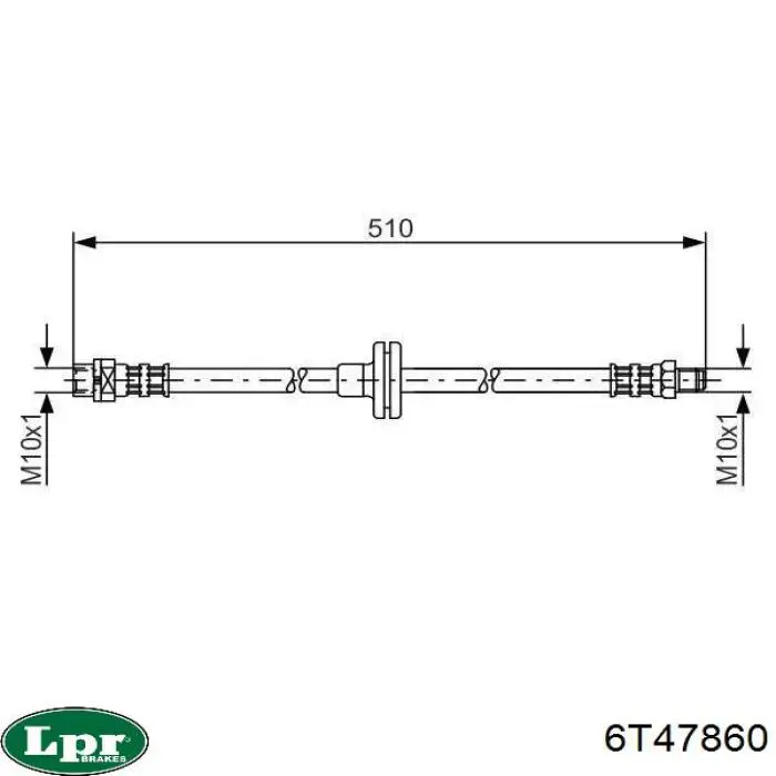 Шланг тормозной передний 6T47860 LPR