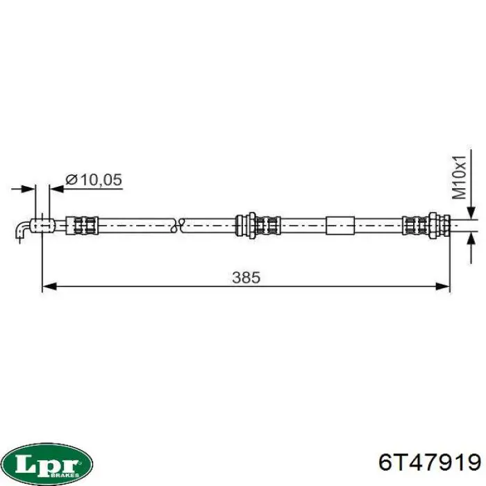 Шланг тормозной передний LPR 6T47919 цена, от 9.44 USD