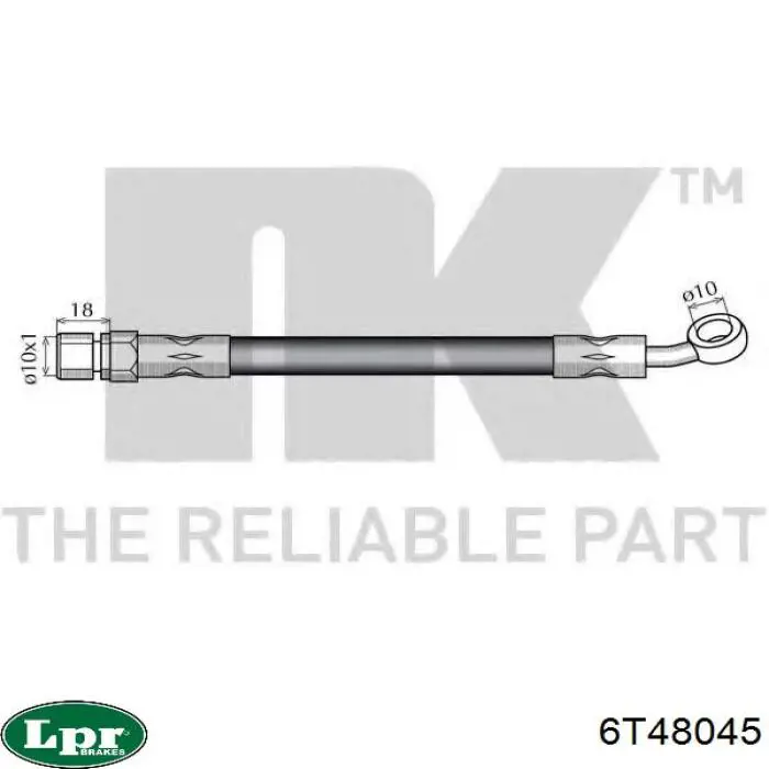 Шланг тормозной передний LPR 6T48045 цена, от 11.36 USD