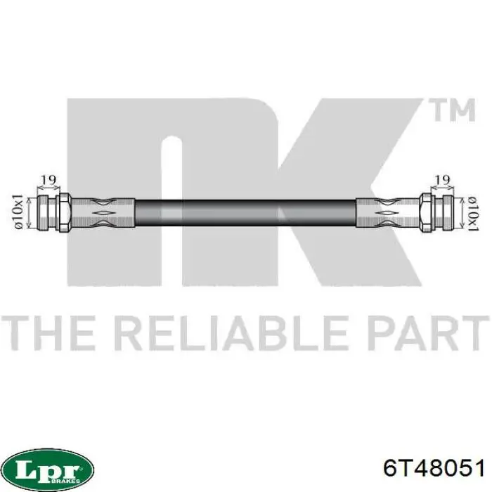 Тормозной шланг задний LPR 6T48051 цена, от 6.08 USD