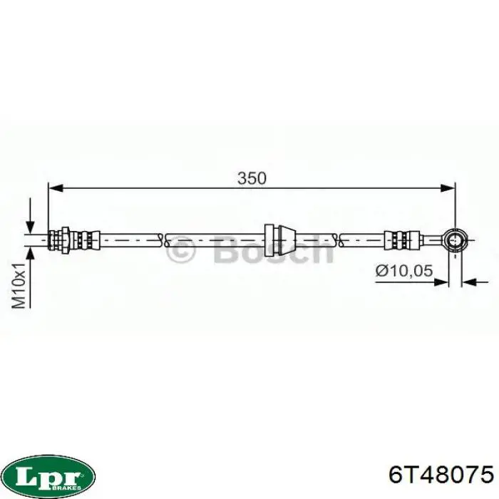 Купить 6T48075 LPR Шланг тормозной передний