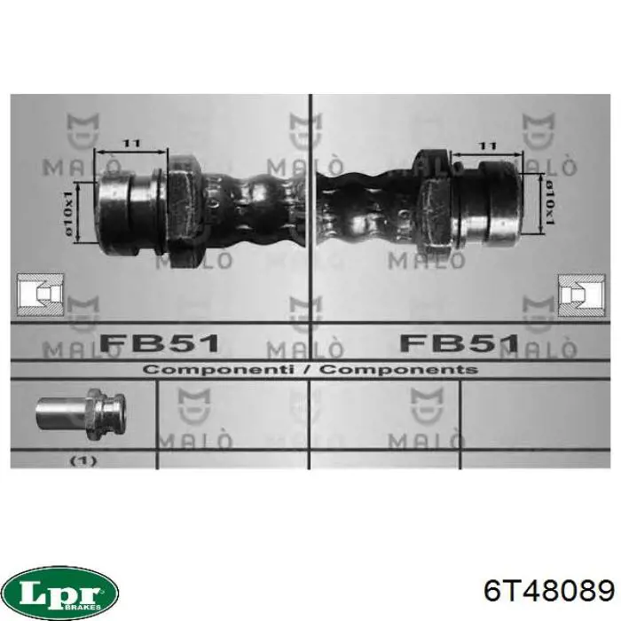 6T48089 LPR mangueira do freio dianteira