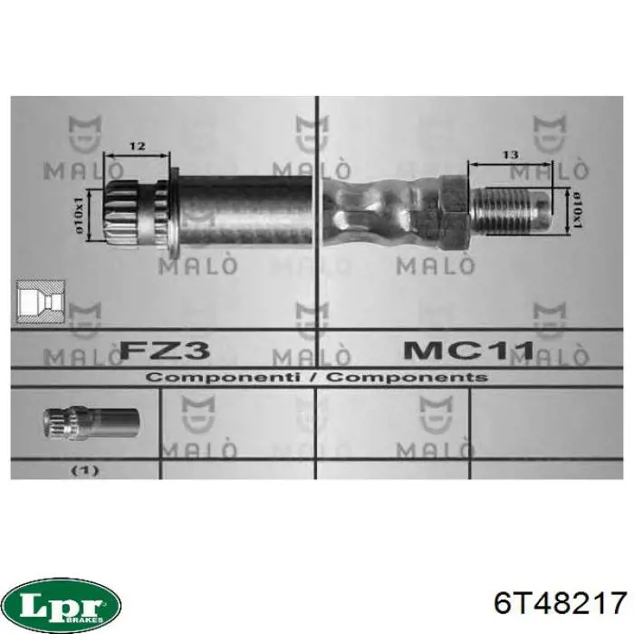 Купить 6T48217 LPR Задний тормозной шланг