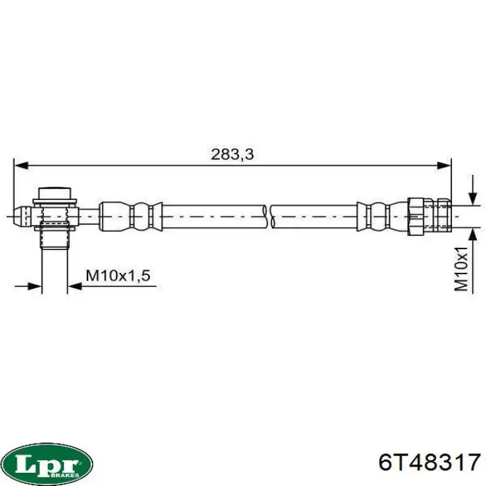 Тормозной шланг задний LPR 6T48317 цена, от 5.21 USD