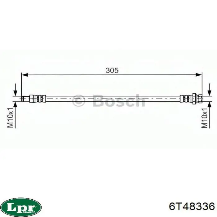 Купить 6T48336 LPR Шланг тормозной передний левый