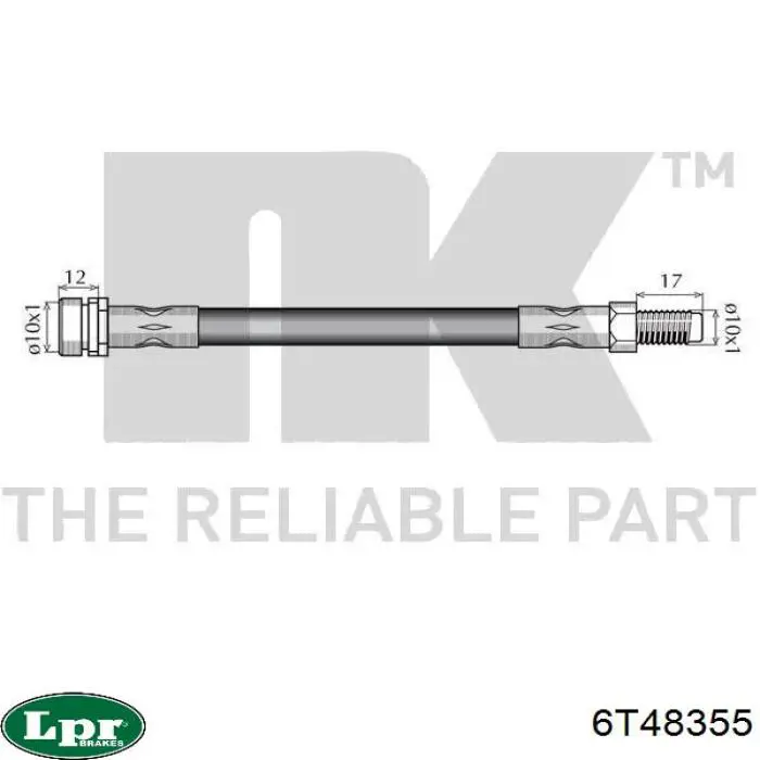 Задний тормозной шланг 6T48355 LPR