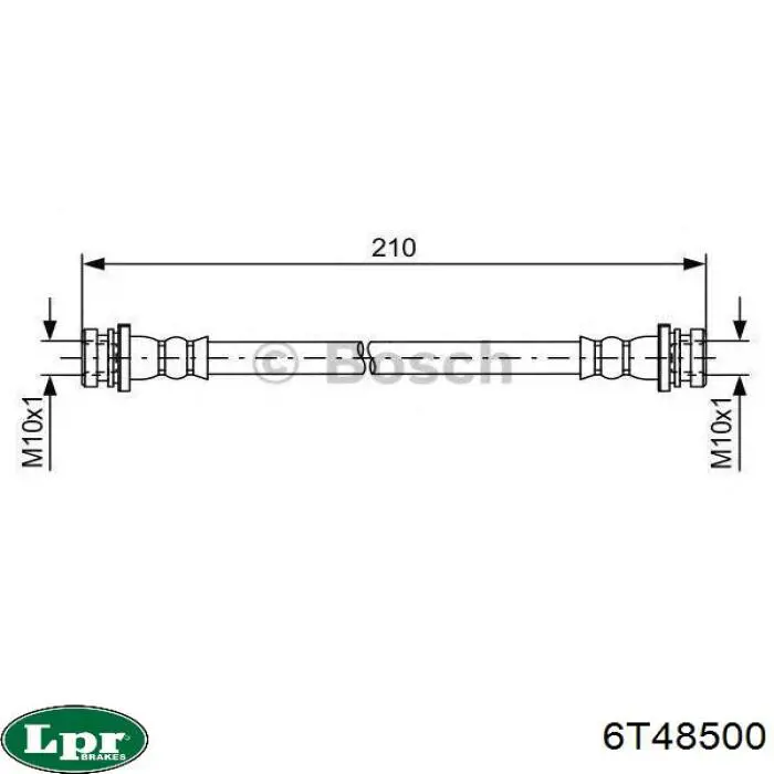 Шланг тормозной задний, правый LPR 6T48500 цена, от 12.10 USD