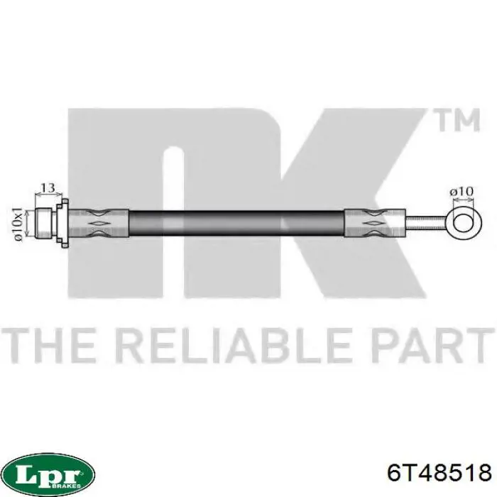 Шланг тормозной передний 6T48518 LPR