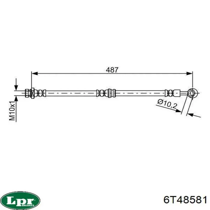Задний тормозной шланг 6T48581 LPR