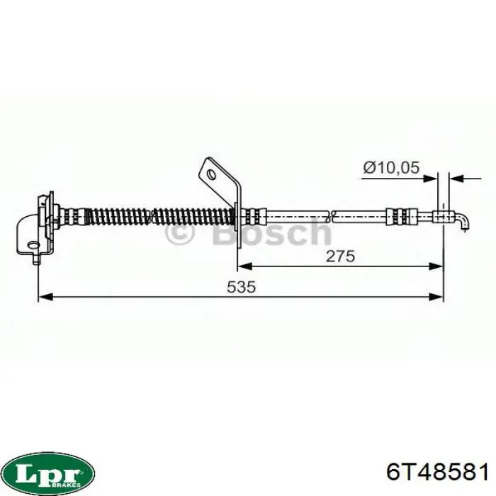Тормозной шланг задний LPR 6T48581 цена, от 8.85 USD