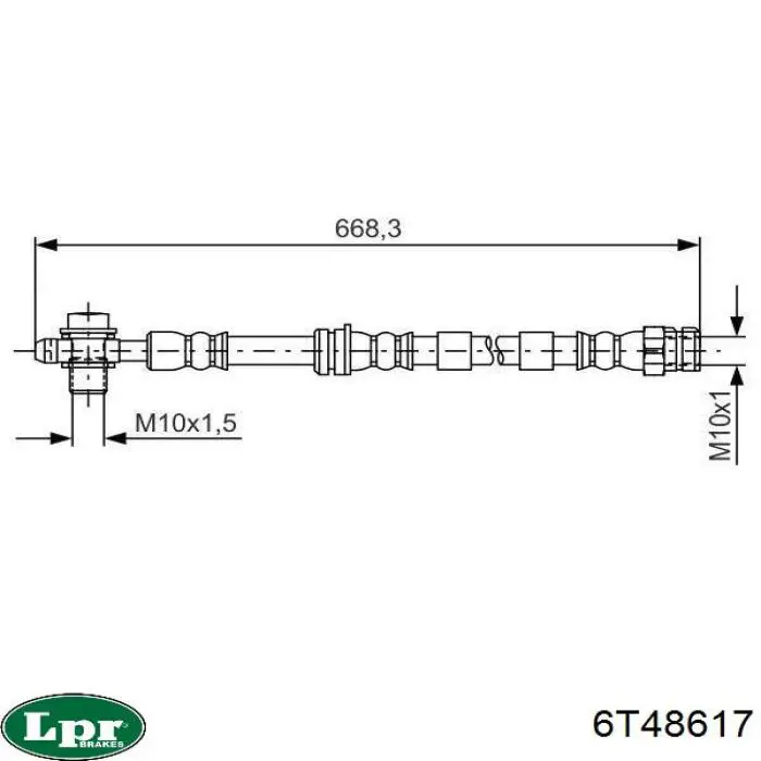 Шланг тормозной передний LPR 6T48617 цена, от 7.83 USD