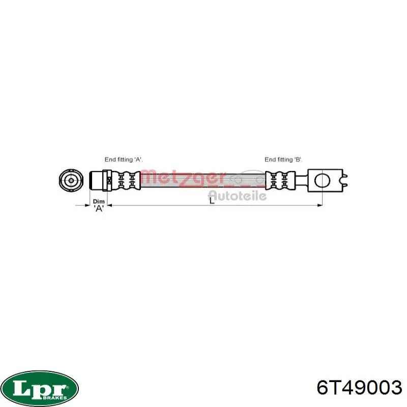 Тормозной шланг задний LPR 6T49003 цена, от 12.75 USD