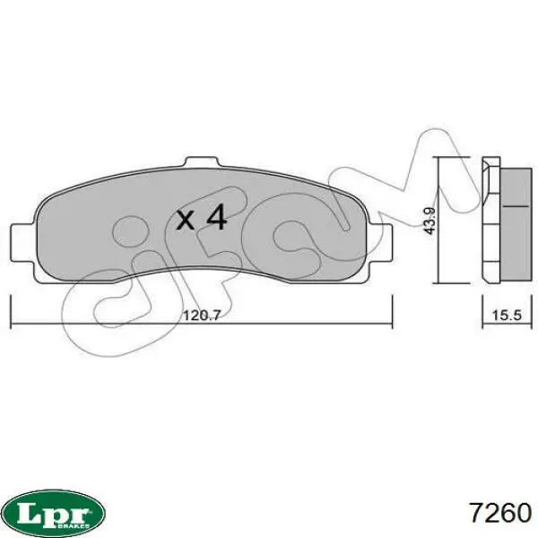 7260 LPR Барабанные тормозные колодки