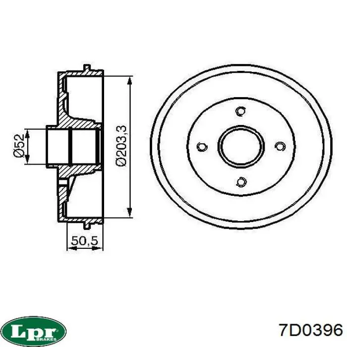 7D0396 LPR Тормозной барабан