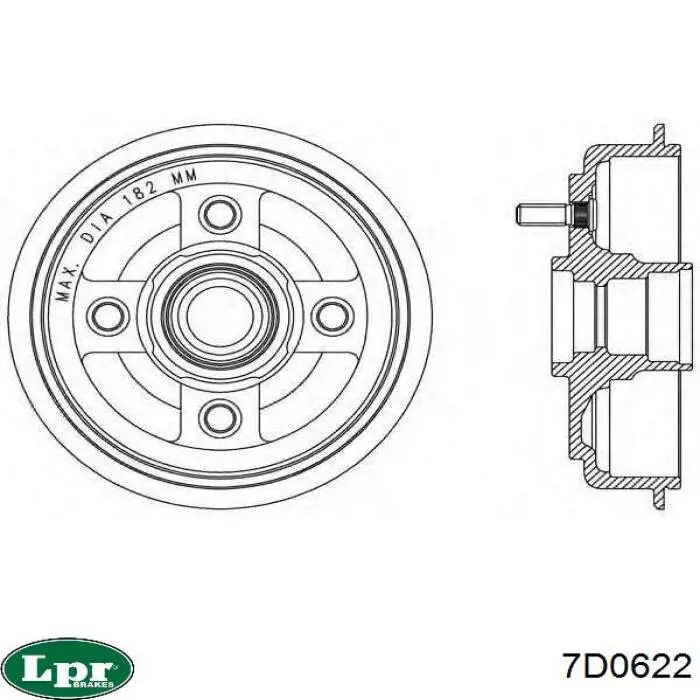Купить 7D0622 LPR Тормозной барабан