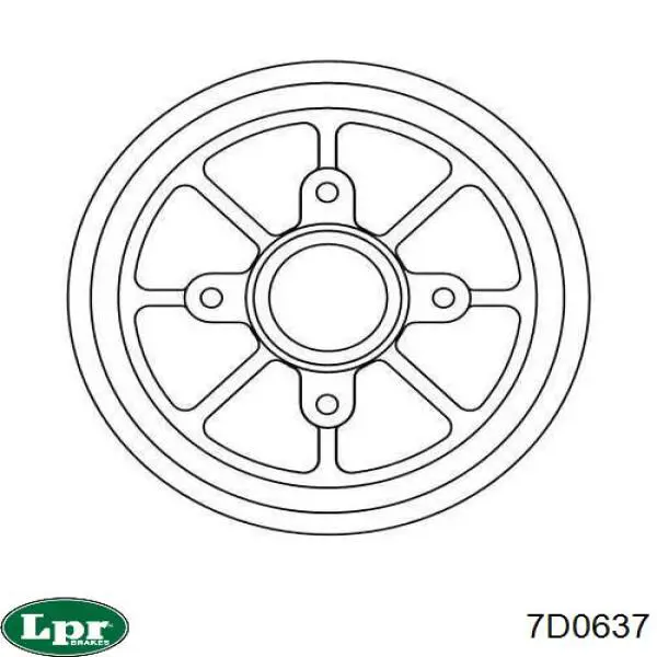 Барабан тормозной задний LPR 7D0637 цена, от 43.39 USD