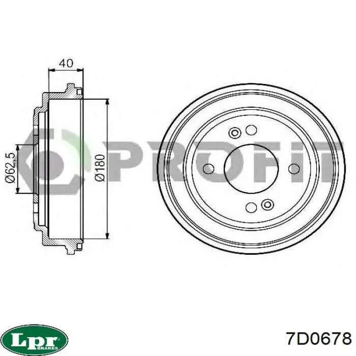 Купить 7D0678 LPR Тормозной барабан