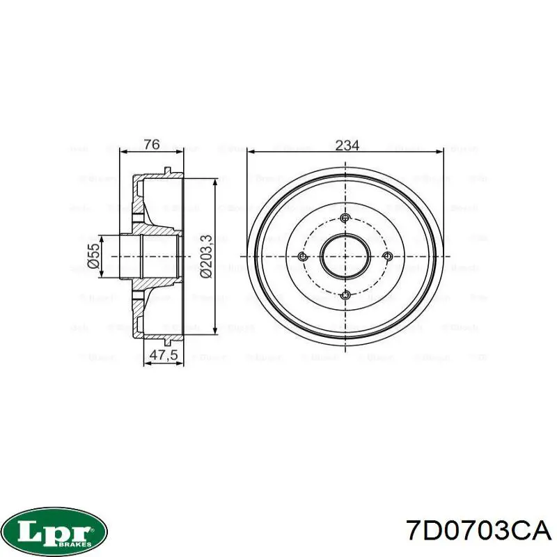 Тормозной барабан 7D0703CA LPR