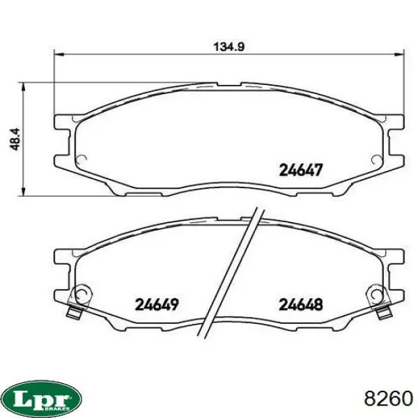 8260 LPR Тормозные колодки ручника
