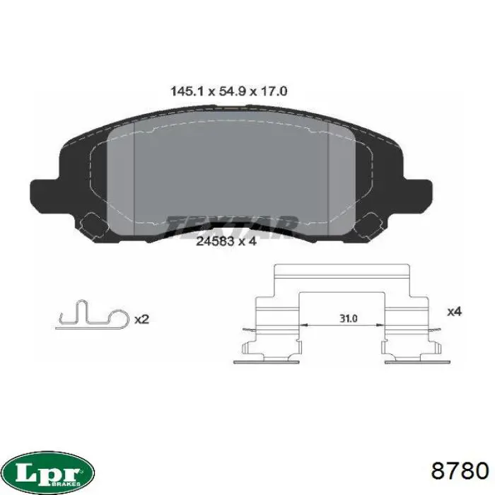 Задние барабанные колодки 8780 LPR