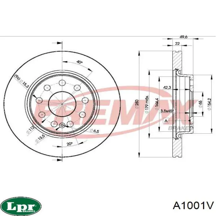 Купить A1001V LPR Ротор тормозной