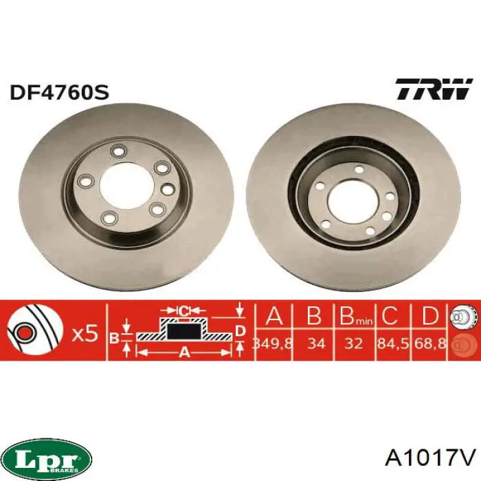 Купить A1017V LPR Ротор тормозной