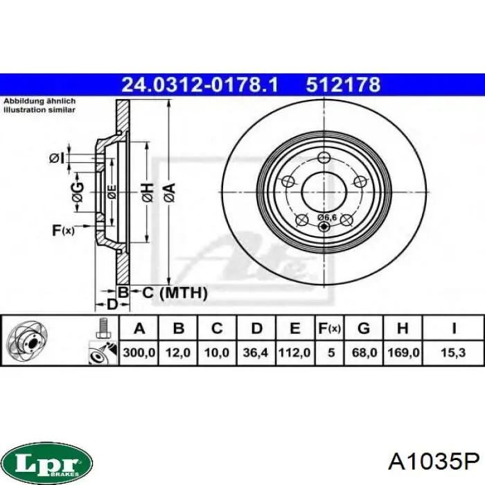 Тормозные диски A1035P LPR