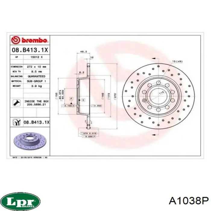 Тормозные диски A1038P LPR