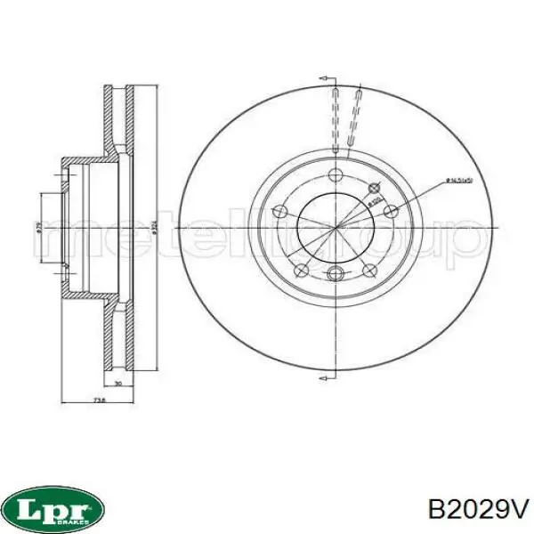 Передние тормозные диски B2029V LPR