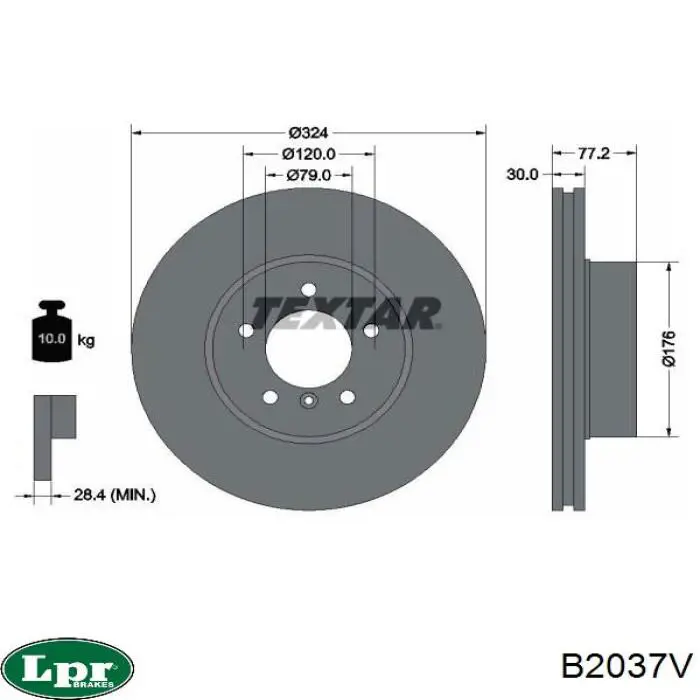 Купить B2037V LPR Ротор тормозной
