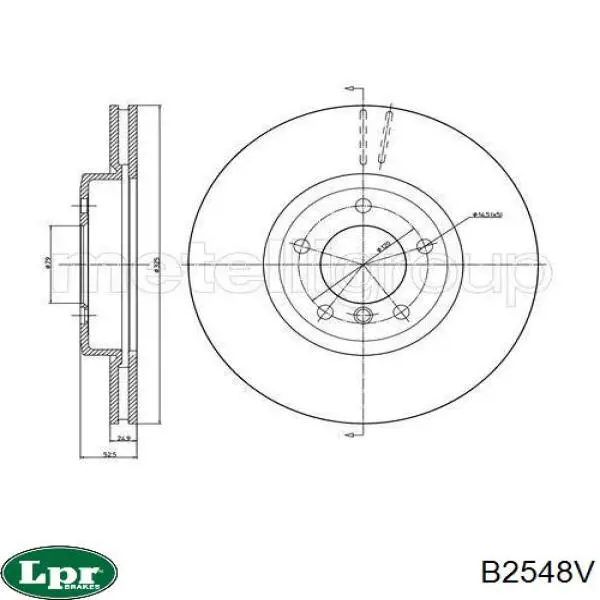 Передние тормозные диски B2548V LPR