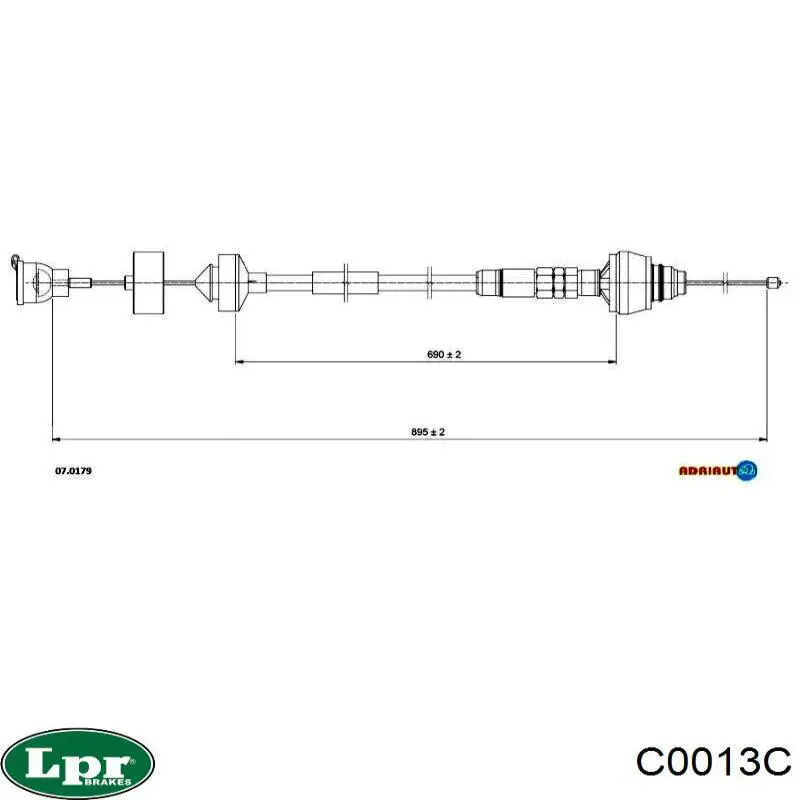 Трос сцепления LPR C0013C цена, от 19.99 USD