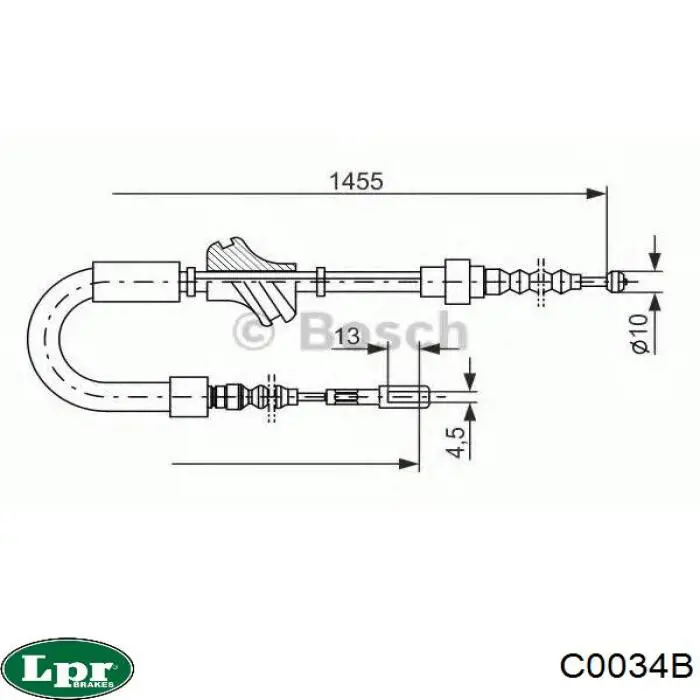 Задний трос ручника C0034B LPR