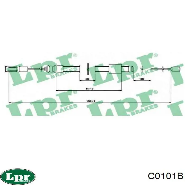 Задний трос ручника C0101B LPR