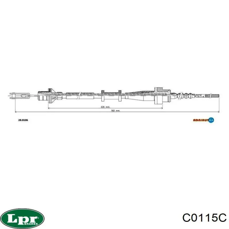 Трос сцепления C0115C LPR