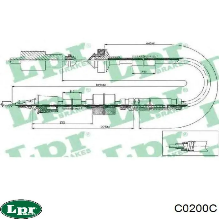 Трос сцепления C0200C LPR