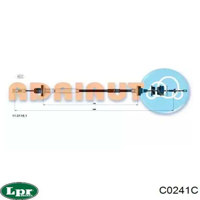 Трос сцепления LPR C0241C цена, от 27.46 USD