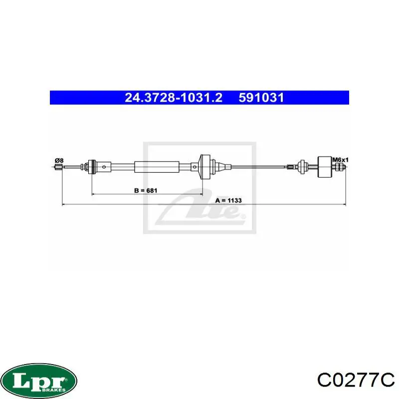 Трос сцепления LPR C0277C цена, от 9.57 USD