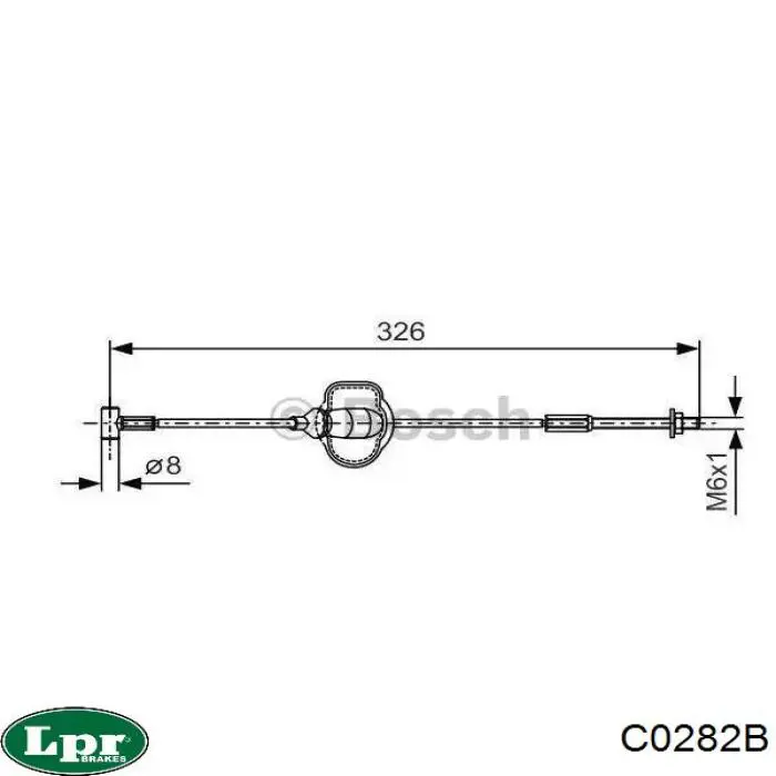 Задний трос ручника C0282B LPR