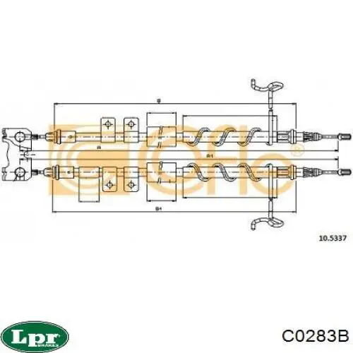 Задний трос ручника LPR C0283B цена, от 33.82 USD