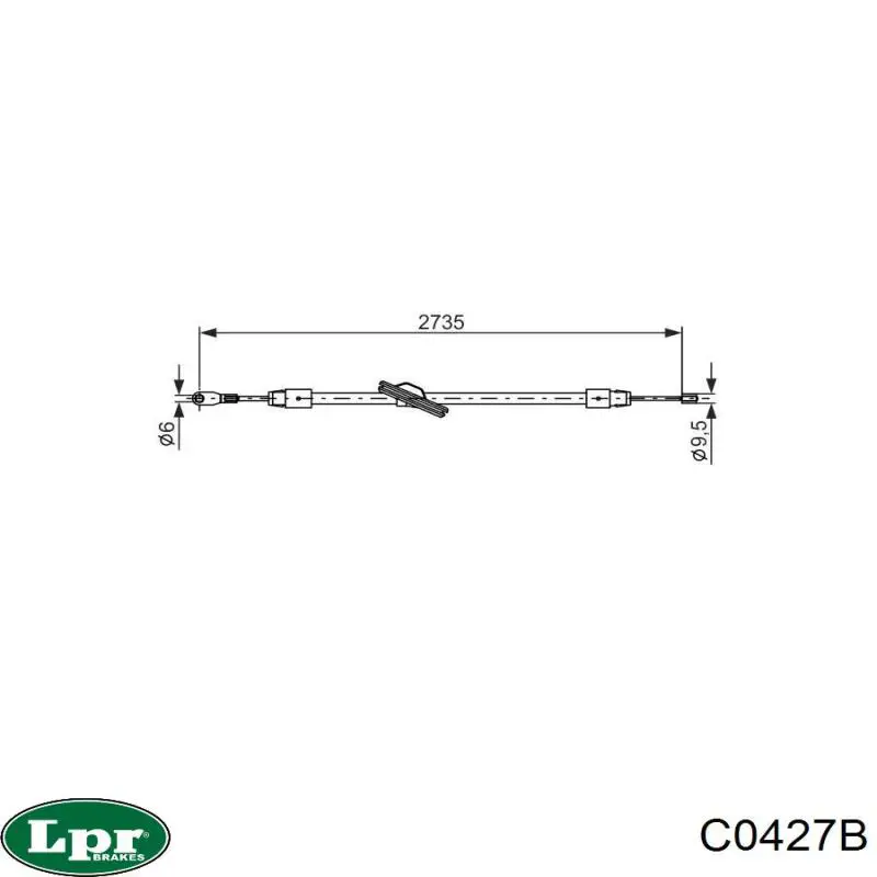 Передний трос ручника C0427B LPR